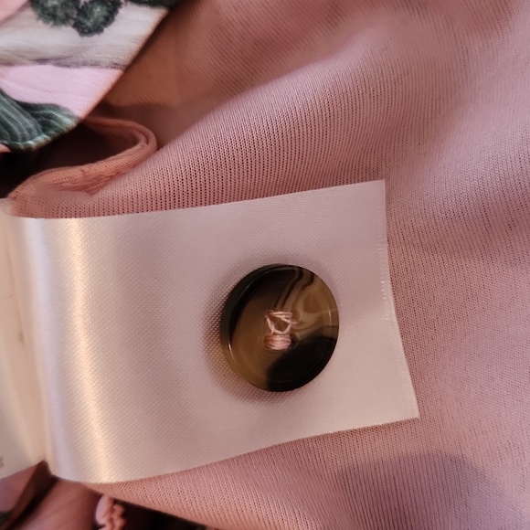 JOHANNA ORTIZ x H&M Mauve Floral Tie Hem Satin Blouse Size M - Picture 11 of 15